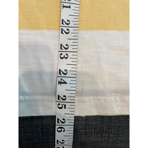 WWS Authentic Womens Striped 3/4 Sleeve Polo Shirt Yellow/White Size M Casual Cl - Picture 11 of 11